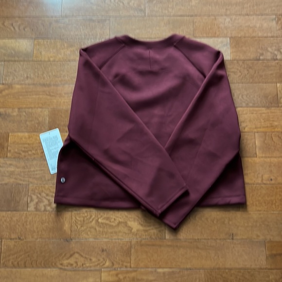 ❤️LULULEMON AIR WRAP CROPPED CREW *MODAL-RED MERLOT-12-NWOT❤️ - Picture 5 of 16